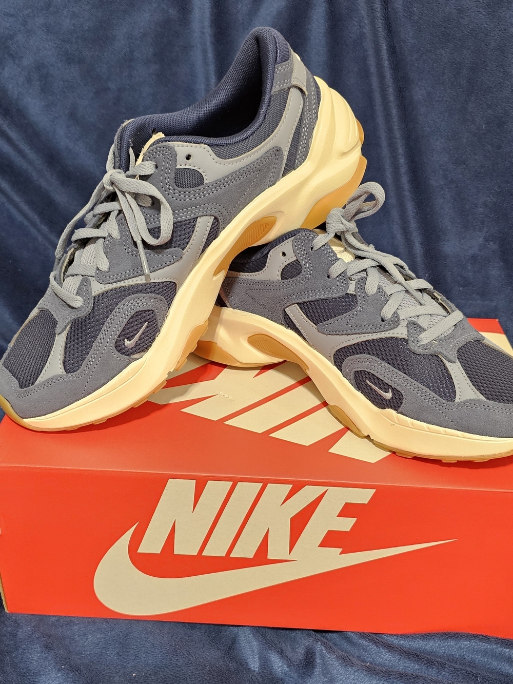 Nike Grey and Cream Running Sneakers
